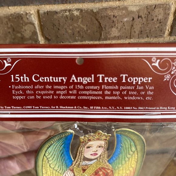 NOS VTG 1995 Shackman Diecut 15th Century Angel Tree Topper 11 Inch Tall - Picture 8 of 8